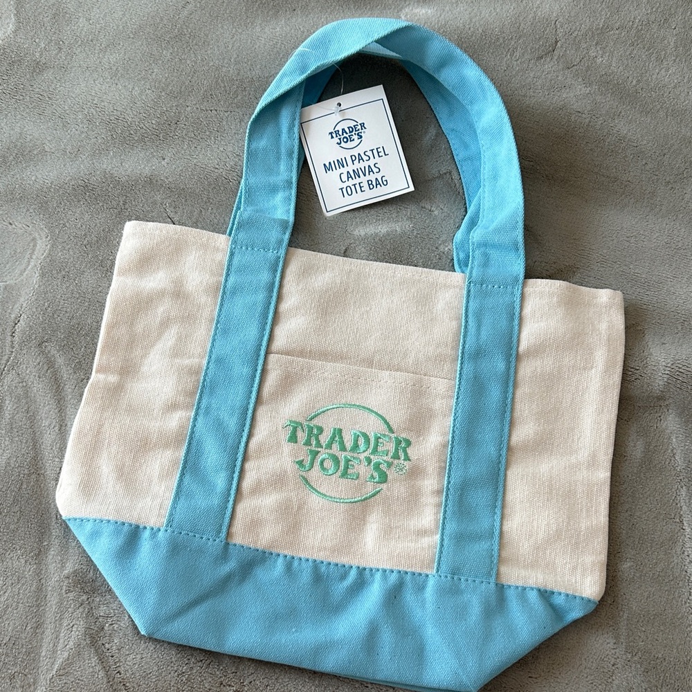 Trader Joe’s Mini Canvas Tote in Robin Blue